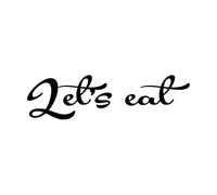 Vinyl Art Sticker Motivation Quote Words Let's Eat Inspiring Letters 23x83.6cm It Won't Fall Off Black