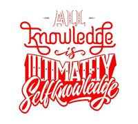 Vinyl Art Sticker Motivational Phrase All Knowledge is Ultimately self-Knowledge 54.6x56.4cm Can Modify and add Information Red