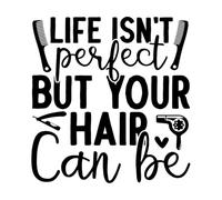 Vinyl Art Sticker Perfect Hair Spa Beauty Salon Slogan Funny Quote 36x37.7cm Waterproof Black