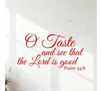 Vinyl Art Sticker Psalm “Christians Taste and See that The Lord is Good 54.6x73.7cm Window Decals Red