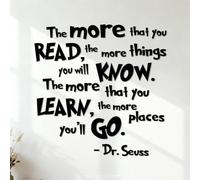 Vinyl Art Sticker Reading Quotes The More You Read The More You Know 42x42.1cm Glass Stickers Black