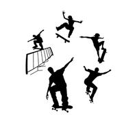 Vinyl Art Sticker Skateboard Set 36x43.2cm Personalized Customization Small Black
