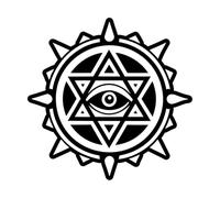 Vinyl Art Sticker Spiritual Cursed Symbol Glyph Style icon 54.6x55.4cm Self Adhesive Black