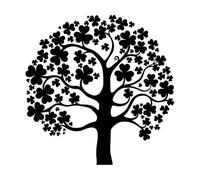 Vinyl Art Sticker Trefoil Irish Tree Ireland Clover Luck Symbol 36x36.8cm Do not Damage The Wall Surface Small Black