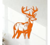 Vinyl Art Sticker Whitetail Deer Logo Wild Forest Animal 42x54.2cm Do not Damage the wall Surface Orange