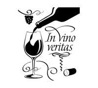 Vinyl Art Sticker Wine Glass Bottle Bar Quote Vino Veritas 34x40.4cm It Won't Fall Off Black