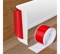 Vinyl Baseboard Molding Trim 15cm x 12.2m Peel and Stick Baseboard Trim Flexible PVC Cove Base Moulding Self-Adhesive Trim for Garage Bathroom Cabinet Floor Walls, White