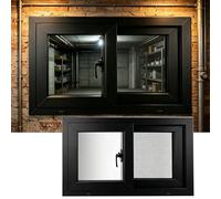 Vinyl Basement Slider Window Replacement 30x12in to 32x16in Double Pane Tempered s Fibers Mesh Sn Ideal for Home RV Ga (Black 21x17)