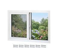 Vinyl Basement Window Replacement 30x12 to 32x16 - Double Pane Tempered s, Slider Design, Fibers Mesh Sn - Ideal for Home, RV, Ga (White 29x18)