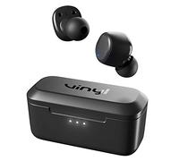 Vinyl by Skullcandy True Wireless Bluetooth Earbuds with Mic, 14 Hours of Total Battery Life, Hands Free Calling and Charging Case, Sweat and Water Resistant - Black