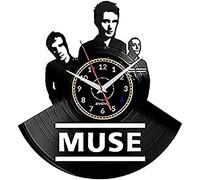 vinyl clock Non Ticking Wall Clock Muse Wall Clock Vinyl Record Wall Clocks Vinyl Record Wall Clock Creative Classic Home Decor Musical Muse Gift Modern Decorative Wall Clock 12CM