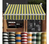 Vinyl Coated Polyester Patio Canopy Fabric Replacement UV-Protected in Yellow Stripes Fits 8ft-18ft es for Home & Commercial Use