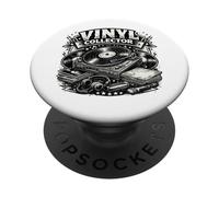 Vinyl Collector Retro Turntable Record Player Music PopSockets Adhesive PopGrip