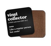 Vinyl Collector Square Coaster - Music Enthusiast Dictionary Regular But Cooler Definition Funny Joke Hobby Men Women Kitchen Drink #82644