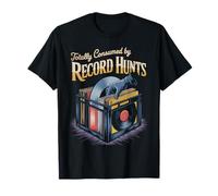Vinyl Collector Totally Consumed by Record Hunts Vinyl T-Shirt