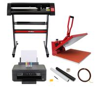 Vinyl Cutter, 50 x 50 Heat Press, Sign cut business bundle, Value Printer