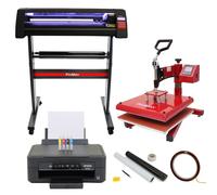 Vinyl Cutter Sublimation Printer Swing Away Heat Press T Shirt Transfer Digital Industrial Business Home Custom Design LED Plotter Machine Stand Cutting Printing | Weeding Kit Black