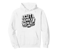 Vinyl Cutting Hobbyist Cut Apply Repeat Process Saying Craft Pullover Hoodie