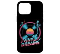 Vinyl Dreams Retro Record Player Music Aesthetic Case for iPhone 16 Pro Max