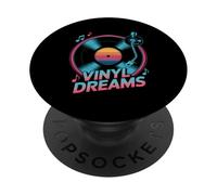 Vinyl Dreams Retro Record Player Music Aesthetic PopSockets Adhesive PopGrip