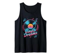 Vinyl Dreams Retro Record Player Music Lover Tank Top
