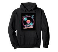 Vinyl Dreams Retro Record Player Music Vibes Pullover Hoodie