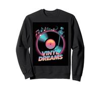 Vinyl Dreams Retro Record Player Music Vibes Sweatshirt