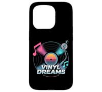 Vinyl Dreams Retro Record Player Sunset Music Case for iPhone 15 Pro