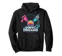 Vinyl Dreams Retro Record Player Sunset Music Pullover Hoodie