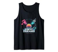 Vinyl Dreams Retro Record Player Sunset Music Tank Top