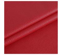Vinyl Faux Leather Fabric Cotton Back for Hand Crafts DIY Tooling Crafting Wallet Making Square 1.2mm Thick 54.3" Wide by The Yard(Red,1.38x10m)