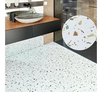 Vinyl Floor Tiles Self Adhesive - 10 Pack to Cover 22.50 sqft (2.09 sqm) - Vinyl Flooring Tile Size 18x18 in (45.7 x 45.7cm) - Large Square Peel and Stick Floor Tiles White Grey Terrazzo Effect
