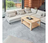 Vinyl Floor Tiles Self Adhesive - 30 Pack to Cover 30 sqf (2.79 sqm) | Each Sticker Tile Size 12x12In (30.5 x 30.5cm) - Peel and Stick Vinyl Floor Tiles | Grey-White Marble Effect