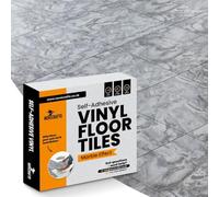 Vinyl Floor Tiles Self Adhesive - 40 Pack / 40sqf (3.72 sqm) Vinyl Flooring Peel And Stick Floor Tile - 12x12 inch (30.5x30.5cm) - For Kitchen, Living Room and Bathroom - Charcoal Marble Flow