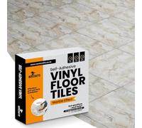 Vinyl Floor Tiles Self Adhesive - 50 Pack / 50sqf (4.65 sqm) Vinyl Flooring Peel And Stick Floor Tile - 12x12 inch (30.5x30.5cm) - For Kitchen, Living Room and Bathroom - Beige Marble Flow