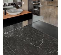 Vinyl Floor Tiles Self Adhesive Peel and Stick Tile (30Pcs for 5.57m²) Novecrafto Black One Size