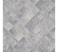 VINYL FLOORING UK 911M Sand Stone Grey Stone Effect Anti-Slip Vinyl Flooring For Kitchen, Bathroom, 2.3mm Thick Foam Backed Vinyl Sheet-1m(3'3") X 4m(13'1")-4m²