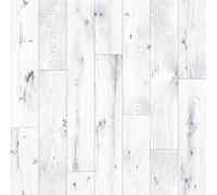VINYL FLOORING UK Cameo 060S White Wood Effect Anti-Slip Vinyl Flooring For Kitchen, Bathroom, 2.6mm Thick Textile Backed Vinyl Sheet-5m(16'4") X 4m(13'1")-20m²