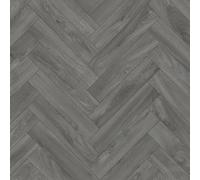 VINYL FLOORING UK Dusky Herringbone Grey Wood Effect Anti-Slip Vinyl Flooring For Kitchen, Bathroom, Dinning Room, 1.9mm Thick Vinyl Sheet -1 X 2 mt