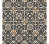 VINYL FLOORING UK Lifestyle Baroque Lisbon Beige & Blue Designer Effect Non Slip Vinyl Flooring Roll for Bathroom Kitchen Living Room- 2W(6'6") X 2.5L(8'2.4")