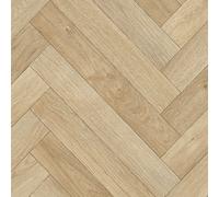 Light Beige Herringbone Pattern Wood Effect Anti-Slip Vinyl Flooring for LivingRoom, Hallways, Kitchen, 2.8mm Thick Vinyl Sheet-3m(9'9") X 3m(9'9")-9m²