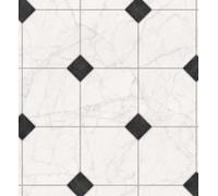 VINYL FLOORING UK White Black Designer Effect Anti-Slip Vinyl Flooring For LivingRoom, Hallways, Kitchen, 3.8mm Vinyl Sheet, Waterproof Lino Flooring-4m(13'1") X 3m(9'9")-12m²