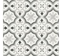 VINYL FLOORING UK White Grey Morrocon Effect Anti-Slip Vinyl Flooring for LivingRoom, Hallways, Kitchen, 2.8mm Thick Cushion Backed Vinyl Sheet, Waterproof Lino Flooring-5m(16'4") X 3m(9'9")-15m²