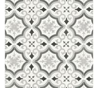 VINYL FLOORING UK White Grey Morrocon Effect Anti-Slip Vinyl Flooring for LivingRoom, Hallways, Kitchen, 2.8mm Thick Cushion Backed Vinyl Sheet, Waterproof Lino Flooring-1m(3'3") X 2m(6'6")-2m²
