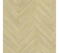 Vinyl Flooring Wood Oak Herringbone Design Foam Backed Vinyl Flooring Roll | Non-Slip Easy Clean Waterproof Lino Vinyl Floor | Living Dining Room, Lounge, Hallway Flooring (Pale Oak, 3m x 2m)