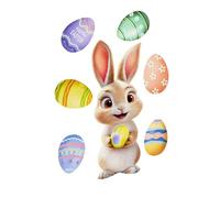 Vinyl for | Reusable and Static Festive Stickers Decoration - Easter Bunny and Egg Window Sticker - for Celebrations Living Room Bedroom Kitchen Bathroom Nursery