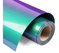 VINYL FROG Chameleon Heat Transfer Vinyl Roll HTV Vinyl - 12"x12ft Purple to Green Gradient Iron on Vinyl for T-Shirts, Heat Press Vinyl for DIY Craft Designs (Purple to Green), VF-HTV08-PTG-1X12FT