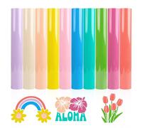 VINYL FROG Heat Transfer Vinyl Bundle 10 Pack Macaron Colour HTV Vinyl Sheets 12''x10'' Pastel Iron on Vinyl for DIY T-Shirts Clothing Bags