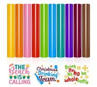 VINYL FROG Heat Transfer Vinyl Bundle 10 Pack PU HTV Vinyl Sheets 12''x10'' Rainbow Iron on Vinyl for DIY T-Shirts Clothing Bags