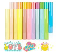 VINYL FROG Heat Transfer Vinyl Bundle 20 Pack Macaron Colour HTV VinylSheets 12''x10'' Pastel Iron on Vinyl for DIY T-Shirts Clothing Bags